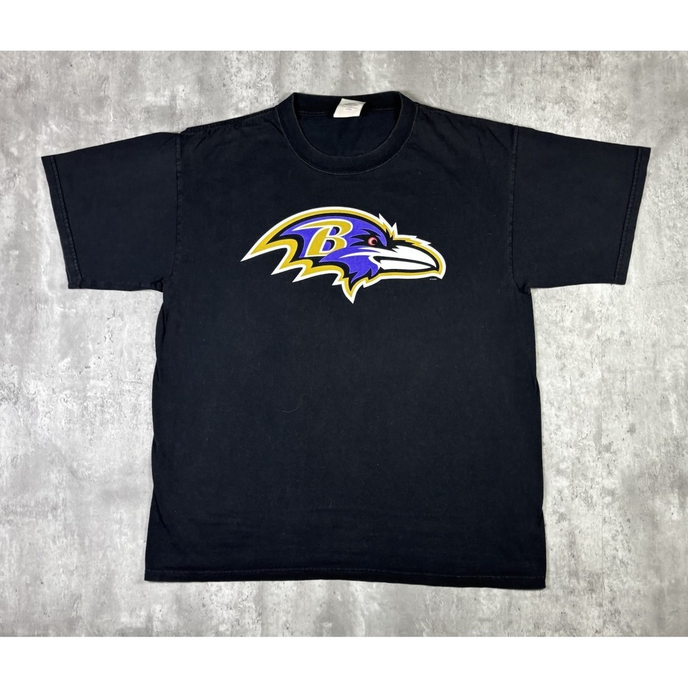 Vintage Baltimore Ravens T Shirt NFL Logo 90s Black XL Double Sided Dad 52